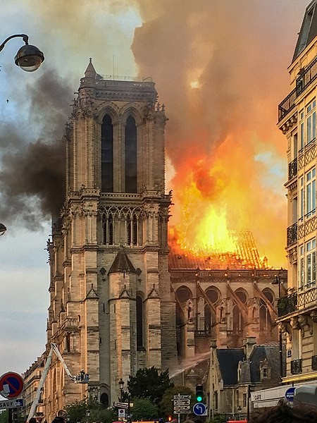 15 avril 2019 : Incendie de Notre-Dame de Paris. Un drame.